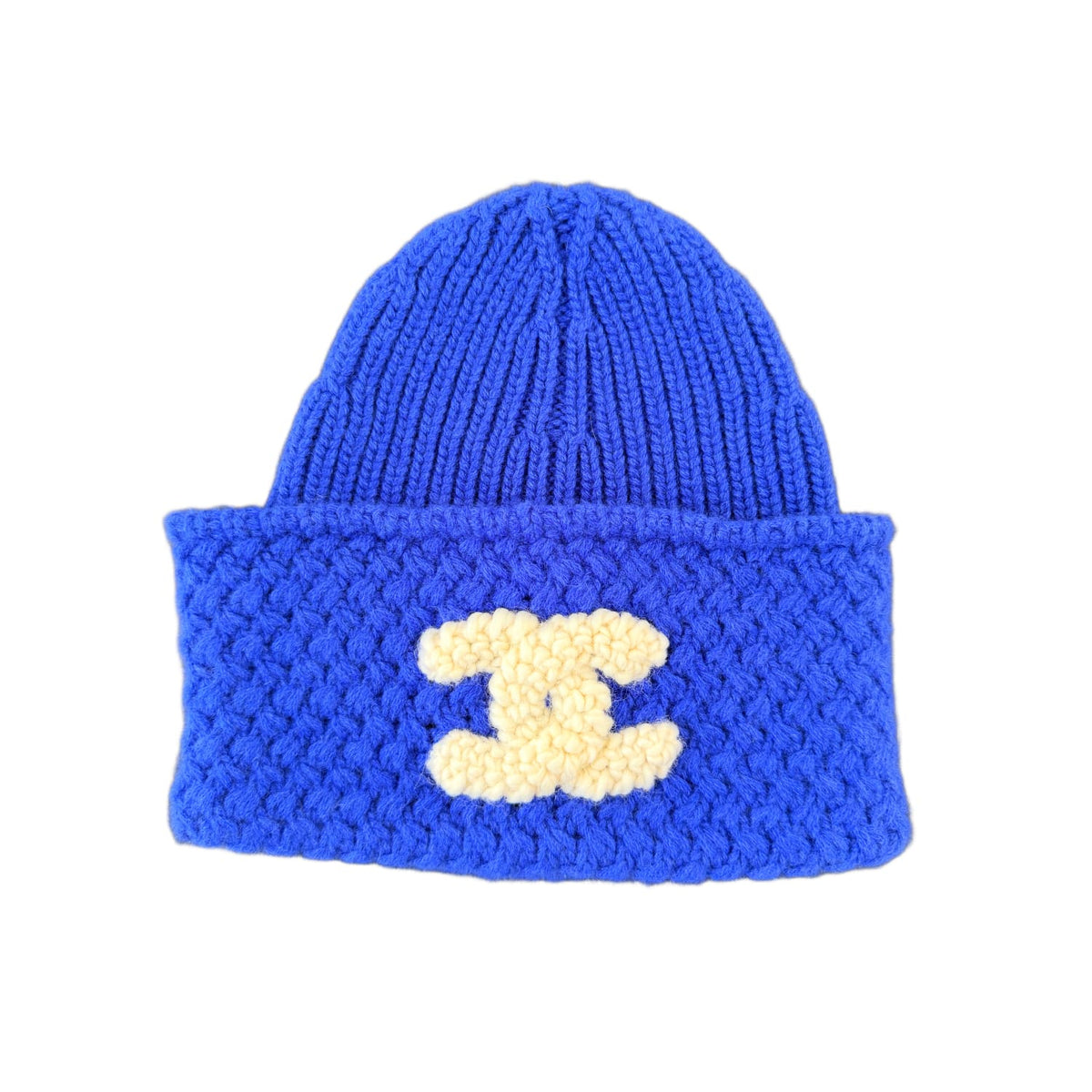 Chanel 'Blue' CC Cashmere Knit Beanie