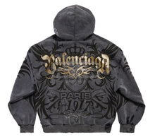 Balenciaga 'Tacky' Embellished Metallic Logo Zip Up Hoodie
