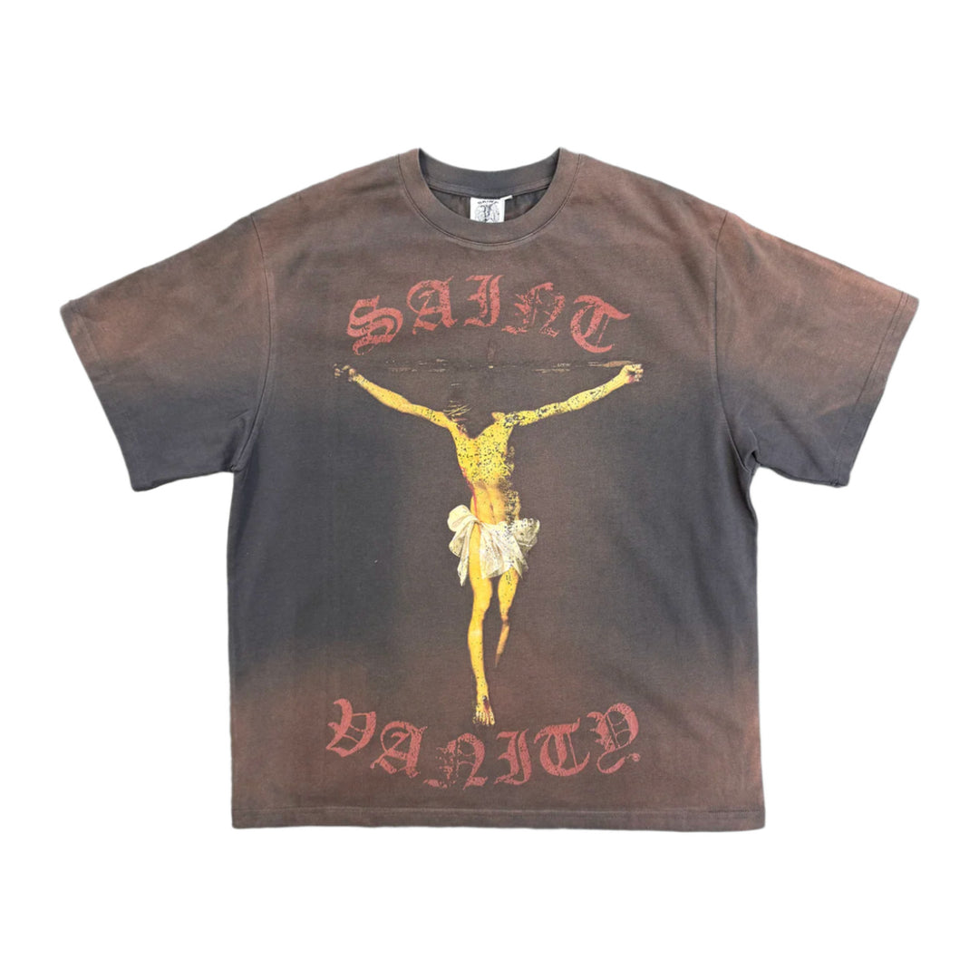Saint Vanity 'Crucified' Vintage Brown Tee