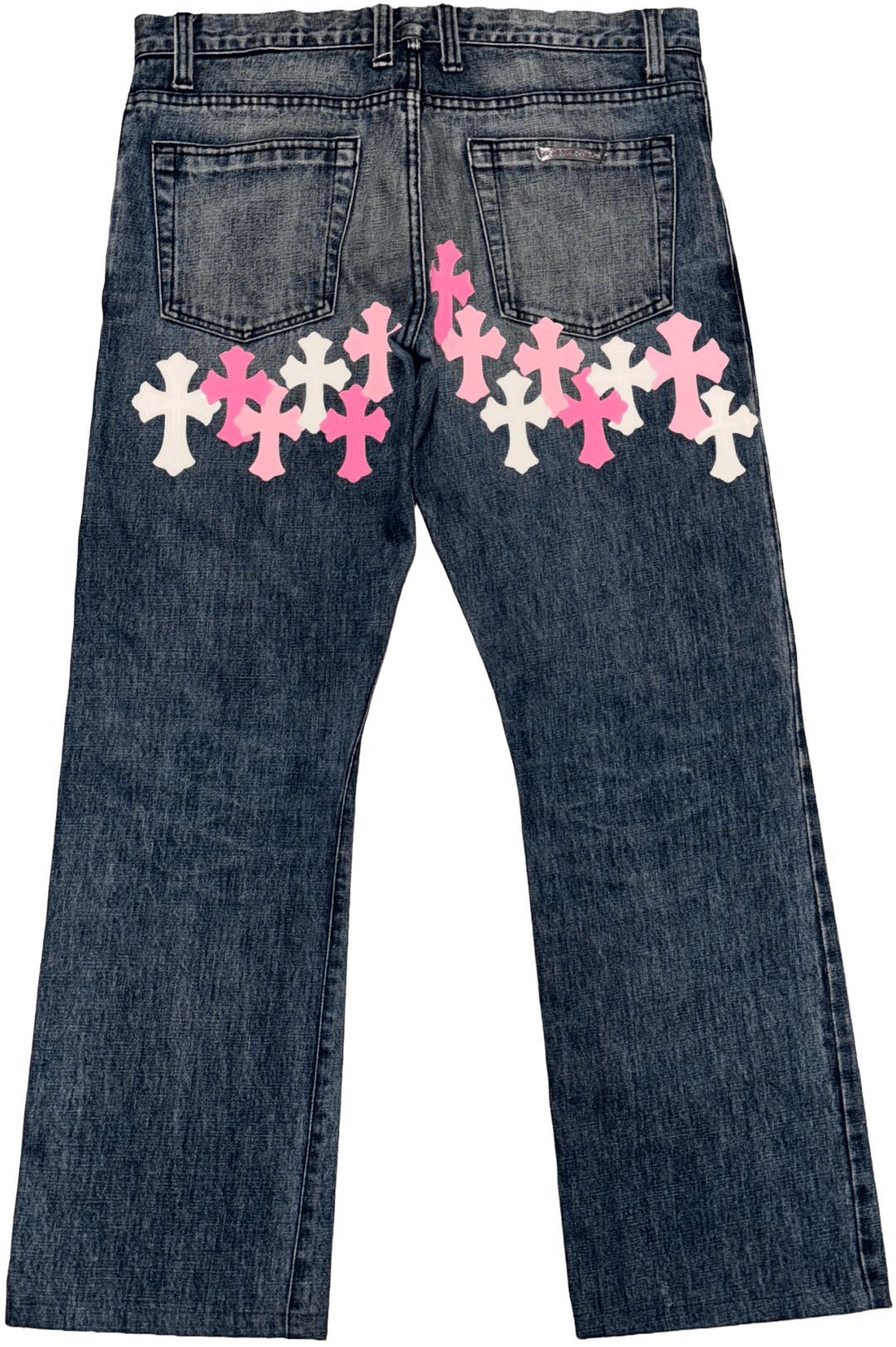 Chrome Hearts 'Pink Patch' Indigo Wash Jeans