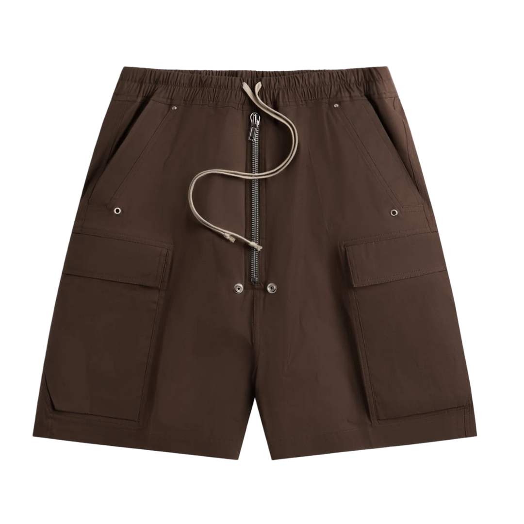 Rick Owens 'Brown Fleece Dark Dust' Cargobela Shorts