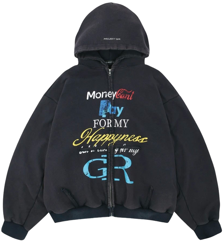 Project G/R 'Happiness' Zip Up Hoodie