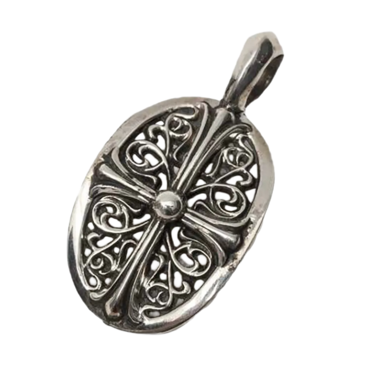 Chrome Hearts 'Silver' Oval Cross Pendant