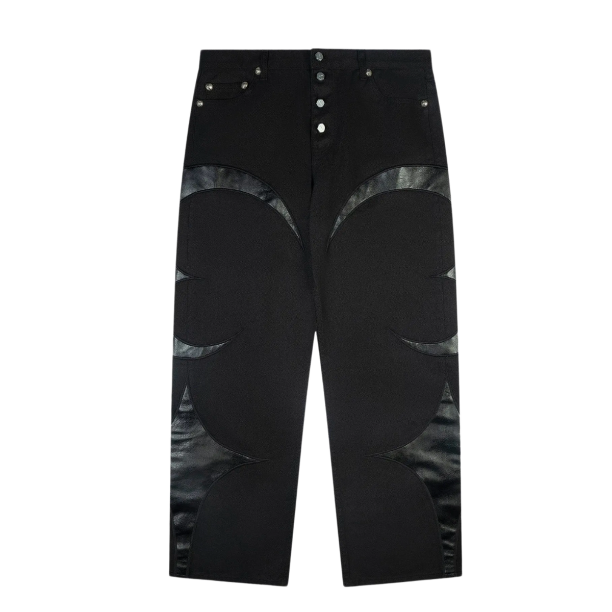 Thug Club 'Leather Washing Denim' Black Jeans