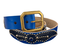 Studded 'Blue Scale Spider Gem' Blue Belt