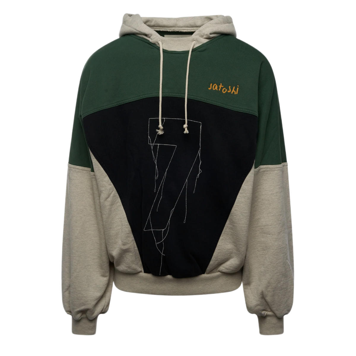 Satoshi Nakamoto 'Grey/Green' Crossover Hoodie