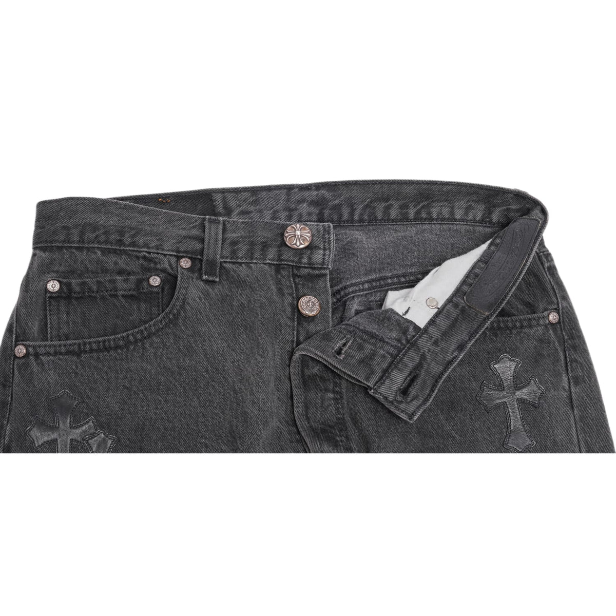 Chrome Hearts 'Black' 15 Patch Black Jeans