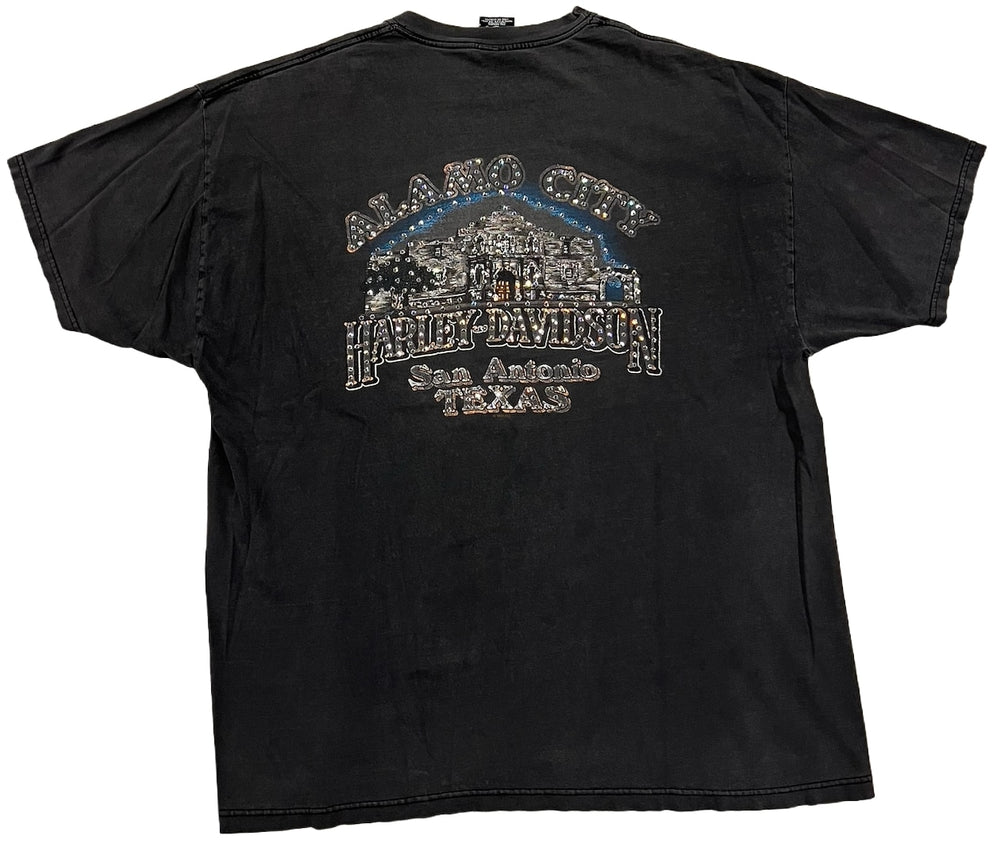 Harley Davidson 'Alamo City' Rhinestone Vintage Tee