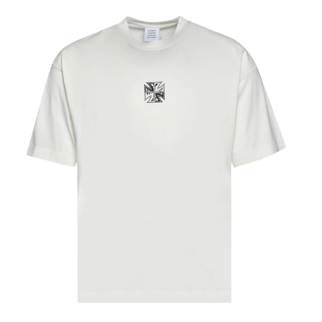 Vetements 'Cream' Biker Logo Tee