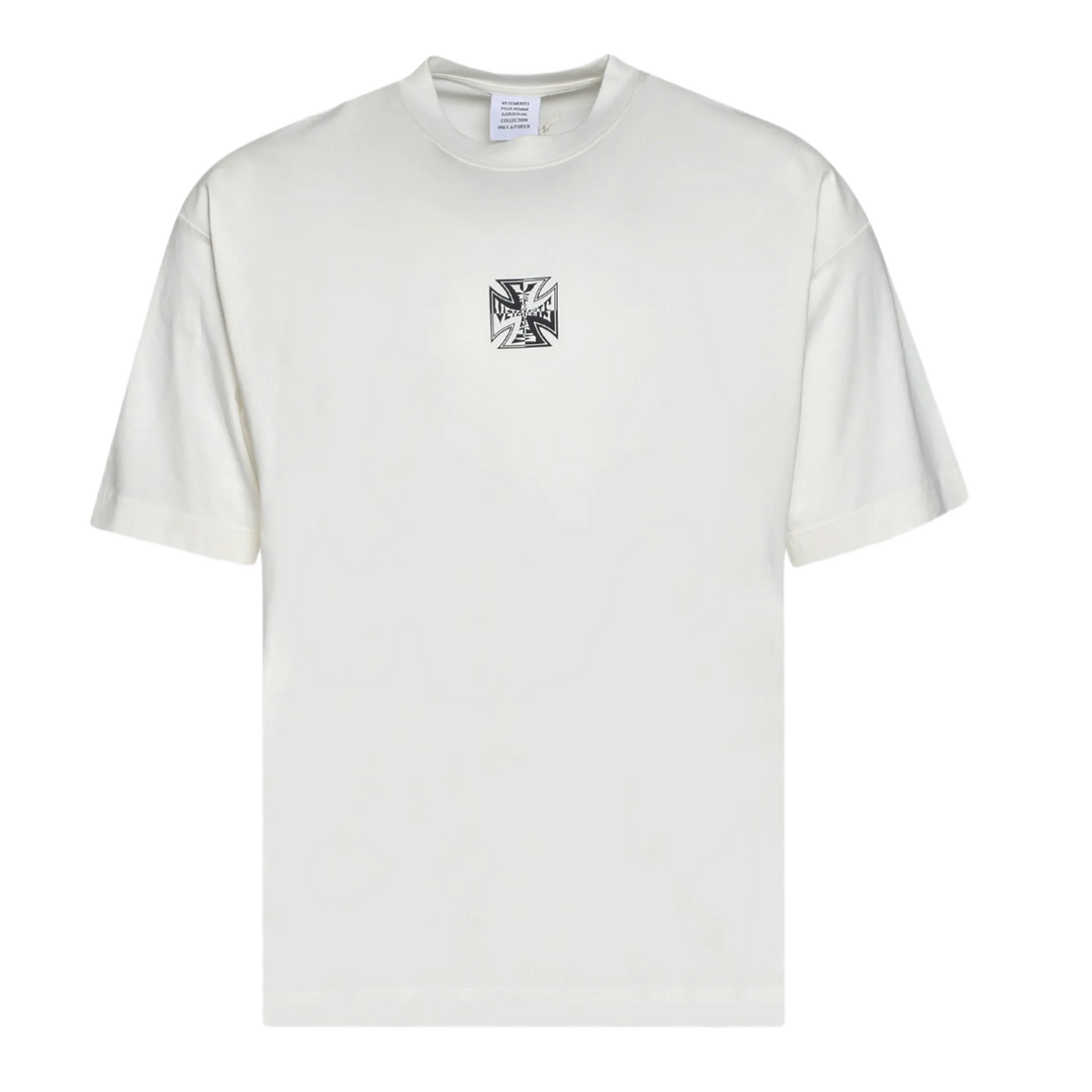 Vetements 'Cream' Biker Logo Tee