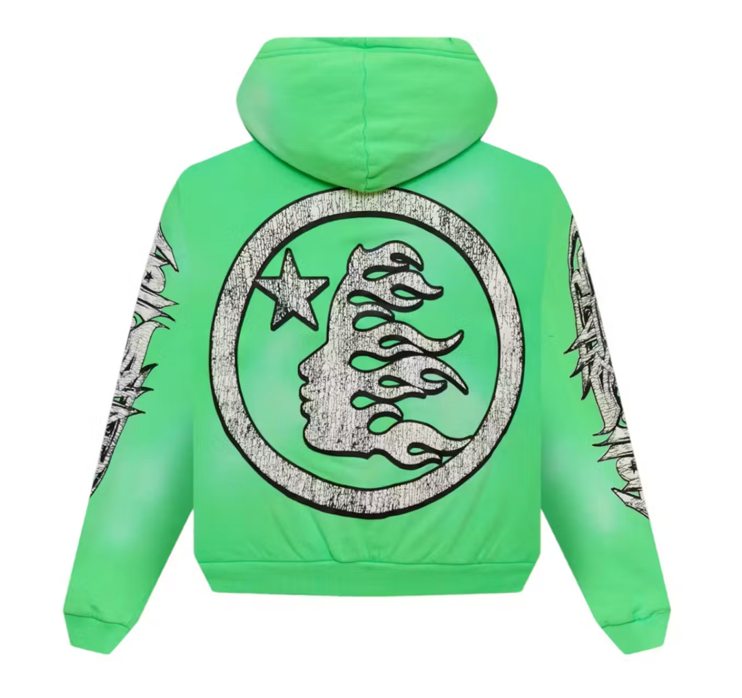 Hellstar Graffiti Zip-Up Green