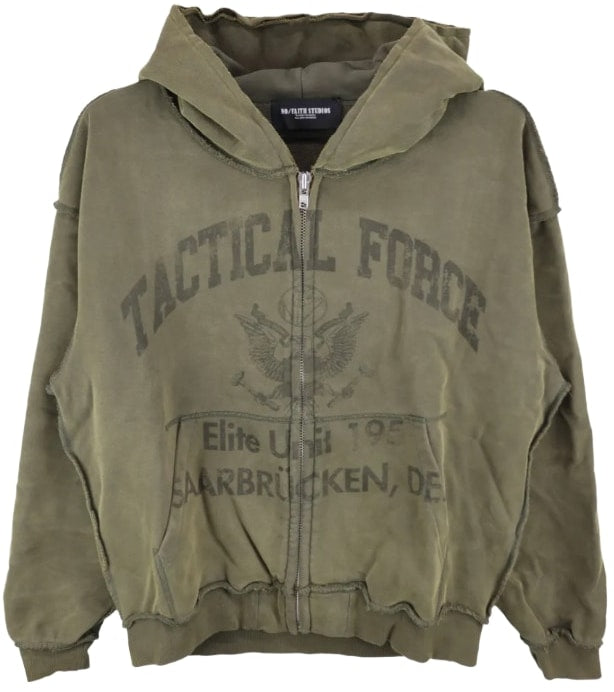 No Faith Studios 'Green' Tactical Force Zip Up Hoodie