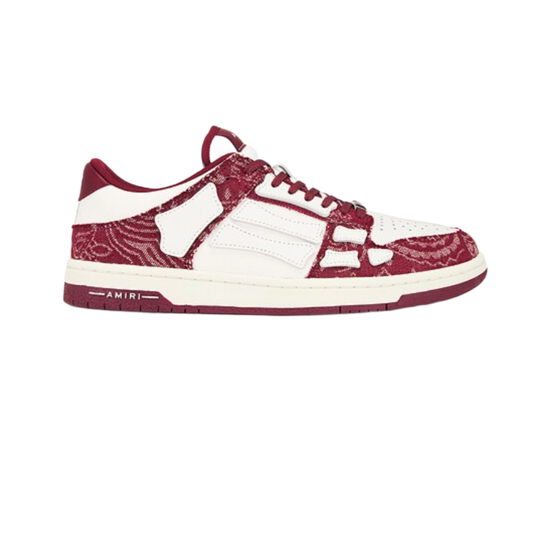 Amiri 'Burgundy & White' Bandana Skeleton Low Top Sneakers
