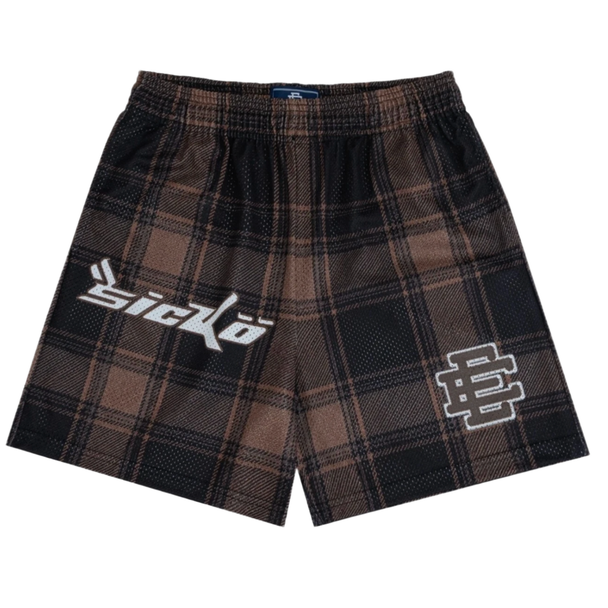 Eric Emanuel x Sicko 'Brown' Plaid Shorts