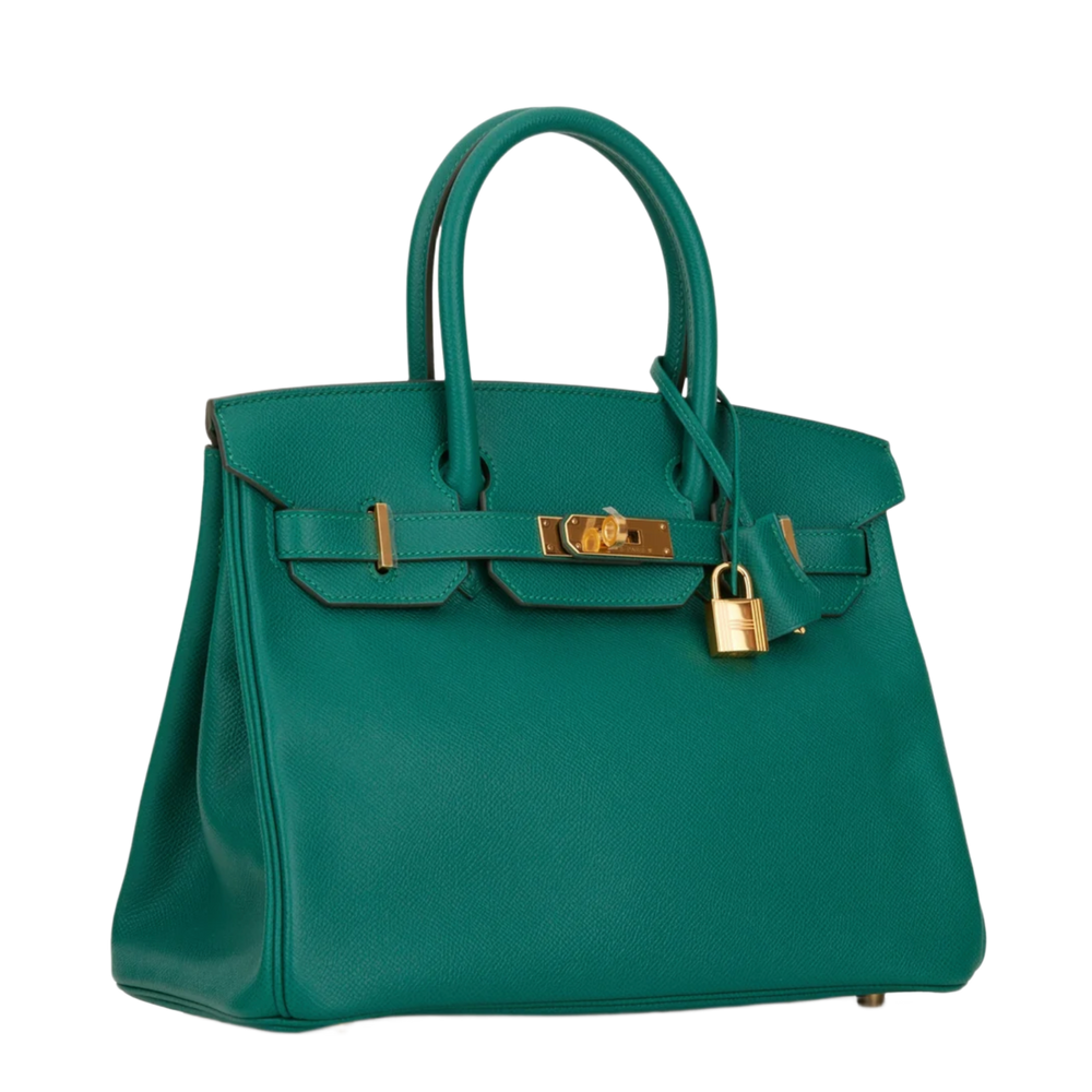 Hermes 'Malachite Epsom' Gold Hardware Birkin 30 Bag