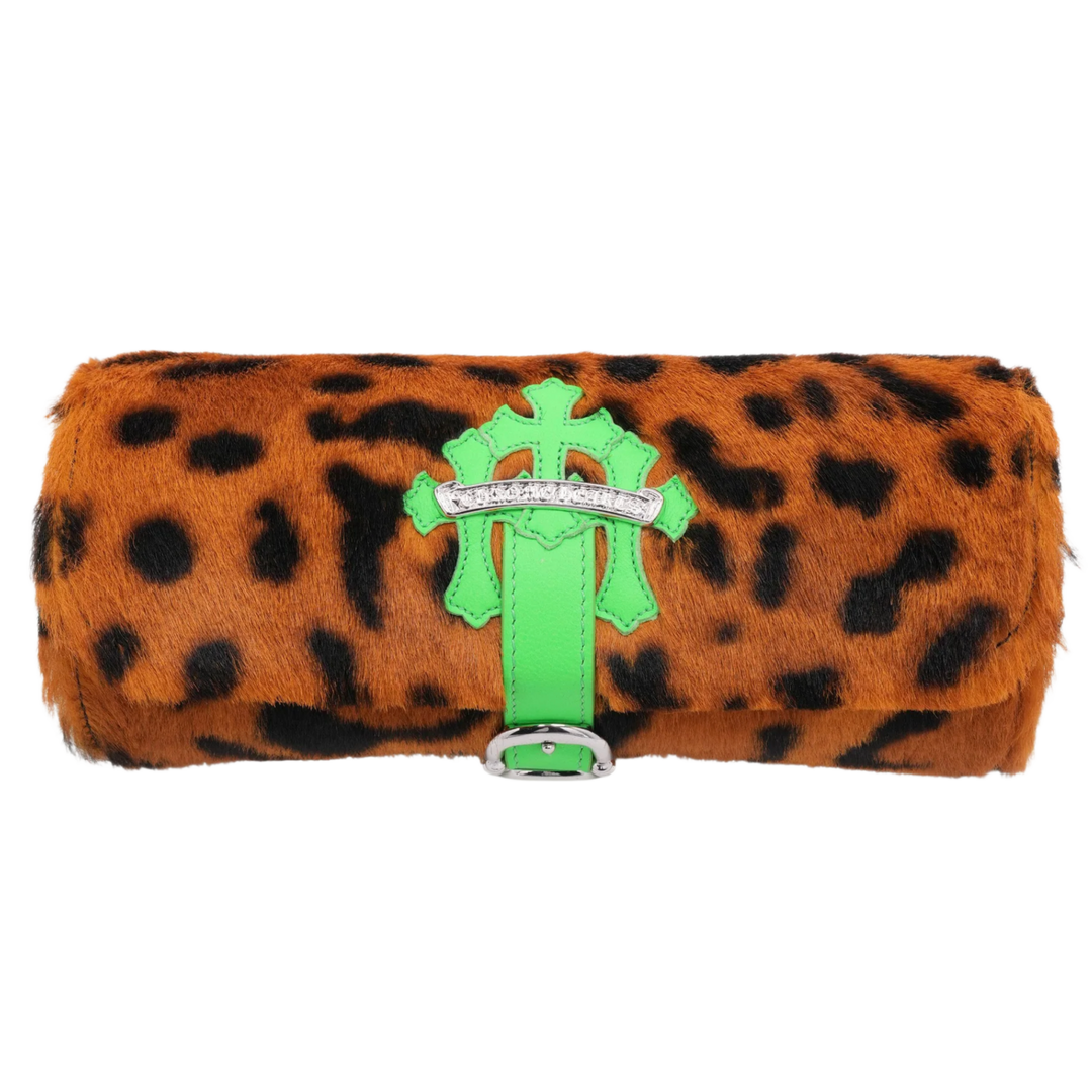 Chrome Hearts Orange Cheetah Green Patch Watch Roll