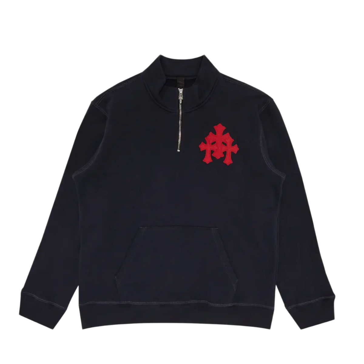 Chrome Hearts 'Triple Red Cross Paper Jam' Navy Quarter Zip