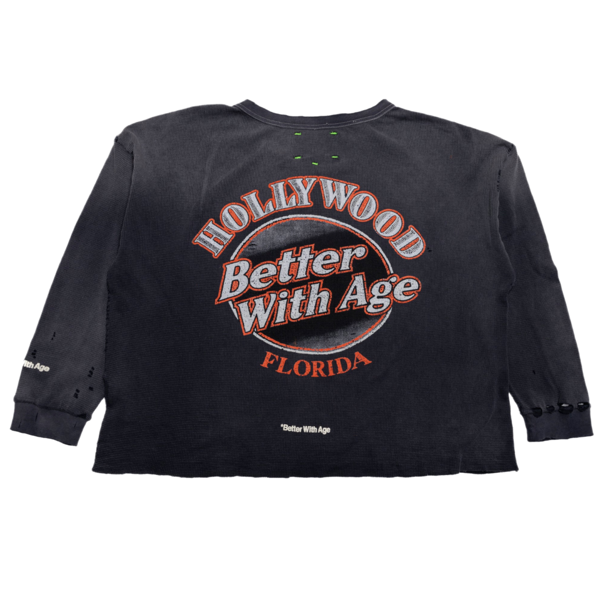 Better With Age 'Black' Florence Waffle Long Sleeve