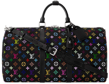 Louis Vuitton x Takashi Murakami 'Rainbow Monogram' Black 50 Keepall Duffle