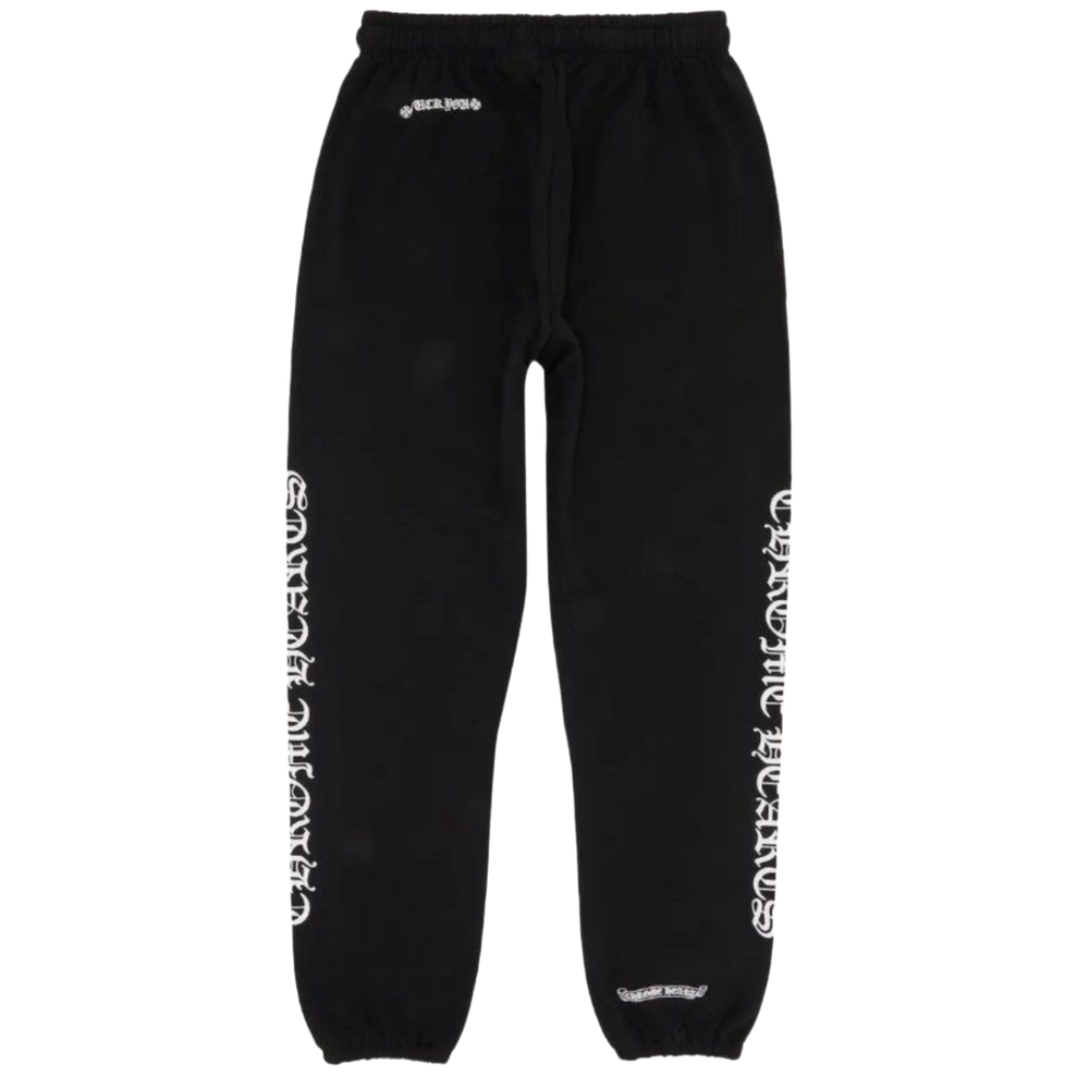 Chrome Hearts 'Black' Scroll Logo FU Black Sweatpants