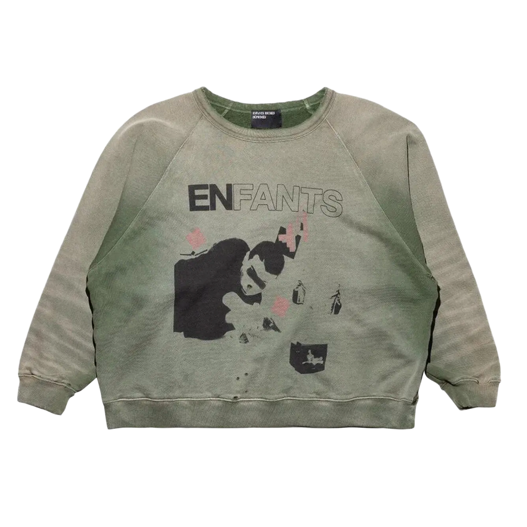 Enfants Riches Déprimés 'My Death My Life Raglan' Green Crewneck