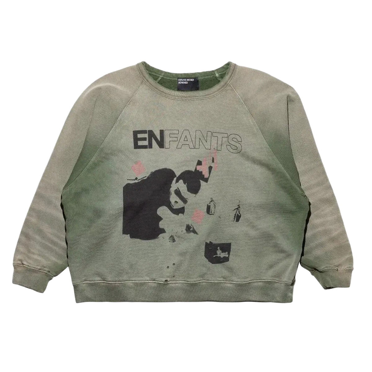 Enfants Riches Déprimés 'My Death My Life Raglan' Green Crewneck
