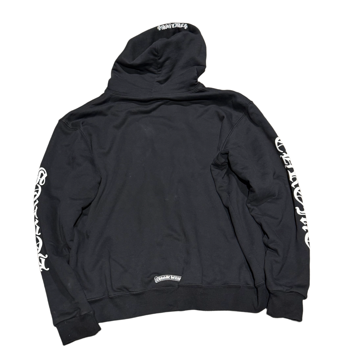 Chrome Hearts 'Vertical Logo FU Hood' Thermal Zip Up Black Hoodie