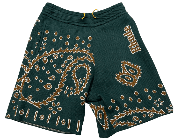 Rhude 'Bandana Knit' Shorts Green