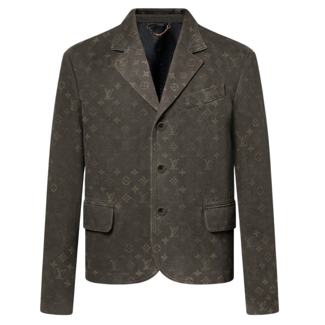 Louis Vuitton 'Green Monogram' Waxed Denim Jacket