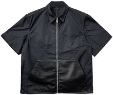 Chrome Hearts Nylon 'Leather Patchwork' Shortsleeve Zip Up Shirt