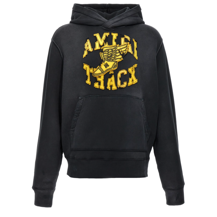 Amiri 'Black/ Yellow Track' Faded Black Hoodie