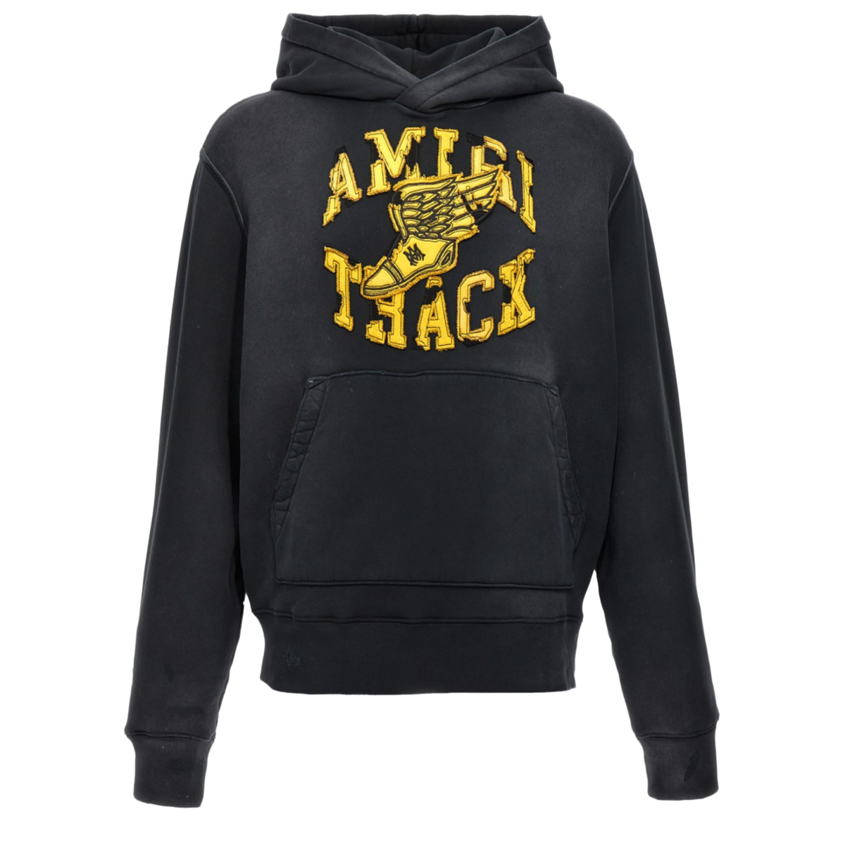 Amiri 'Black/ Yellow Track' Faded Black Hoodie