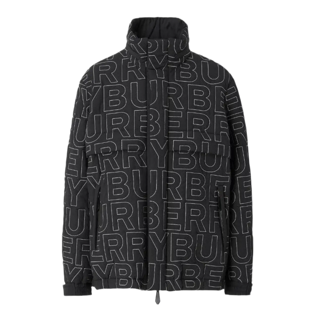 Burberry 'Black' Embroidered Logo Packaway Jacket