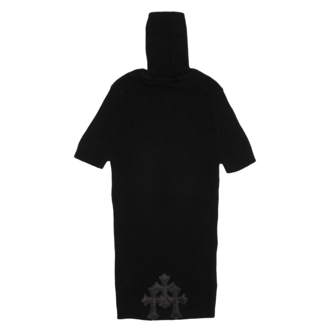 Chrome Hearts Women's 'Black' Triple Cross Patch Cashmere Short Sleeve Turtleneck 