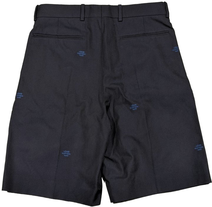 Louis Vuitton 'Navy' Damier Pleated Tailored Shorts