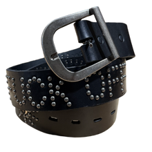 Studded 'Fuck Off' Black Snake Belt