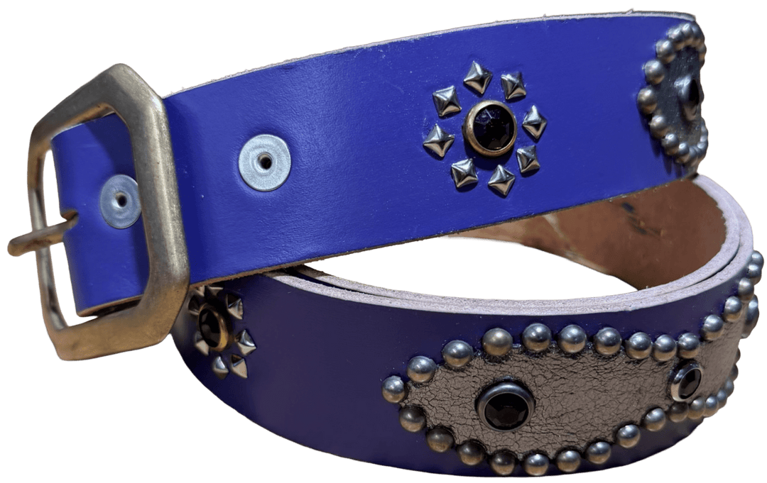 Studded 'Black Pyramid Sun' Purple Belt