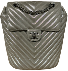 Chanel 'Iridescent Grey' Urban Spirit Chevron Backpack