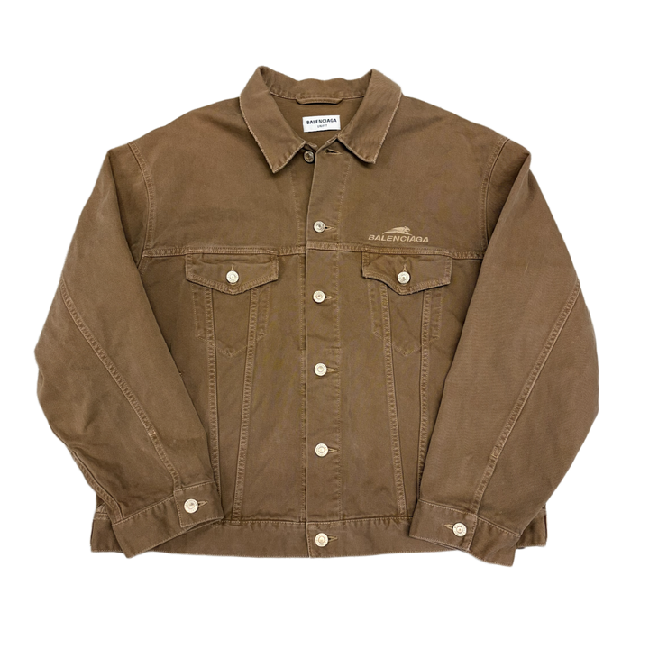 Balenciaga Tan Oversized Canvas Work Jacket