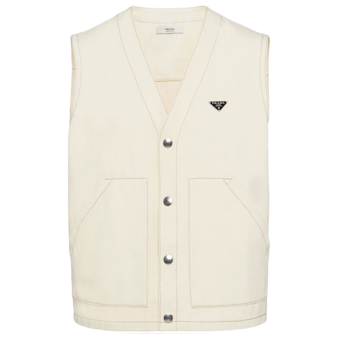 Prada 'Natural' Bull Denim Vest