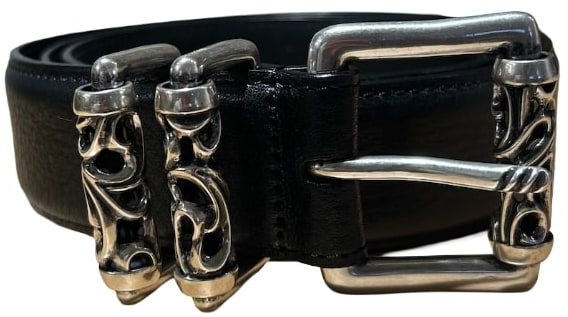 Chrome Hearts 'Black' Double Roller Leather Belt