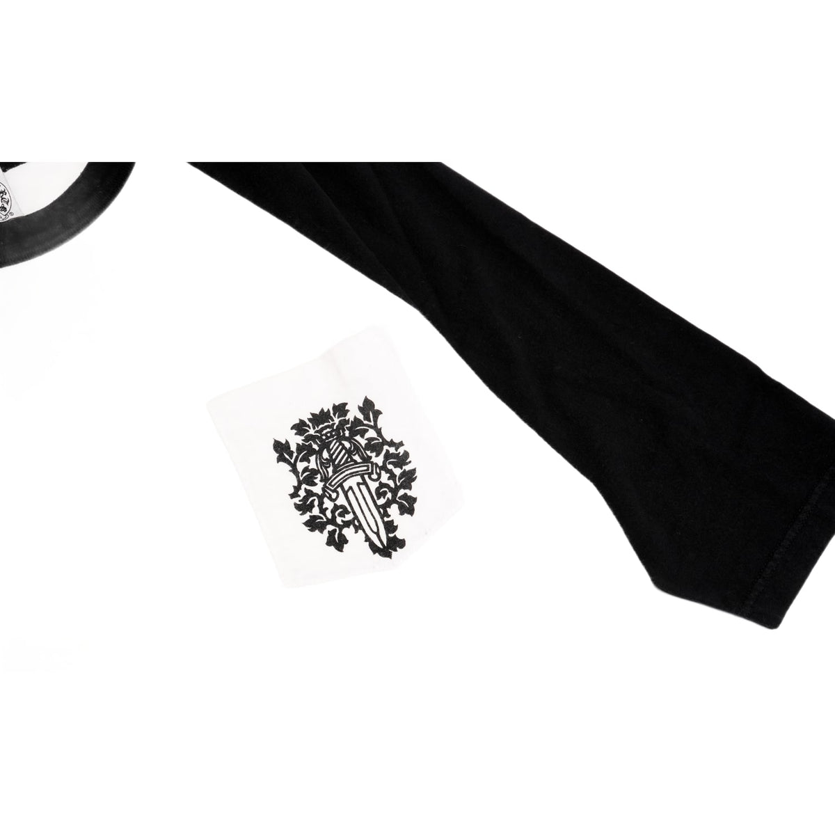 Chrome Hearts 'Black & White' Vine Dagger Raglan Baseball Tee