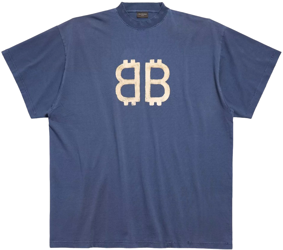 Balenciaga 'Crypto' Blue Oversized Tee