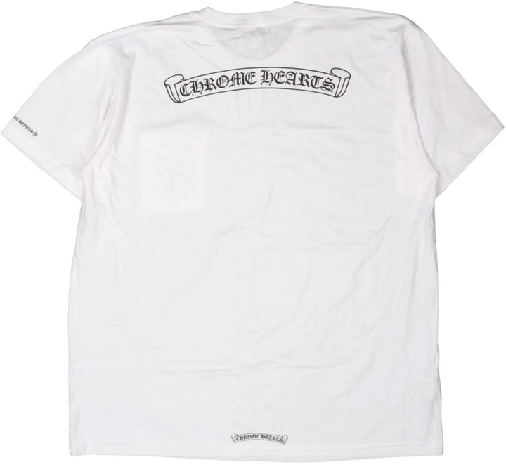 Chrome Hearts 'Scroll Logo' White Pocket Tee