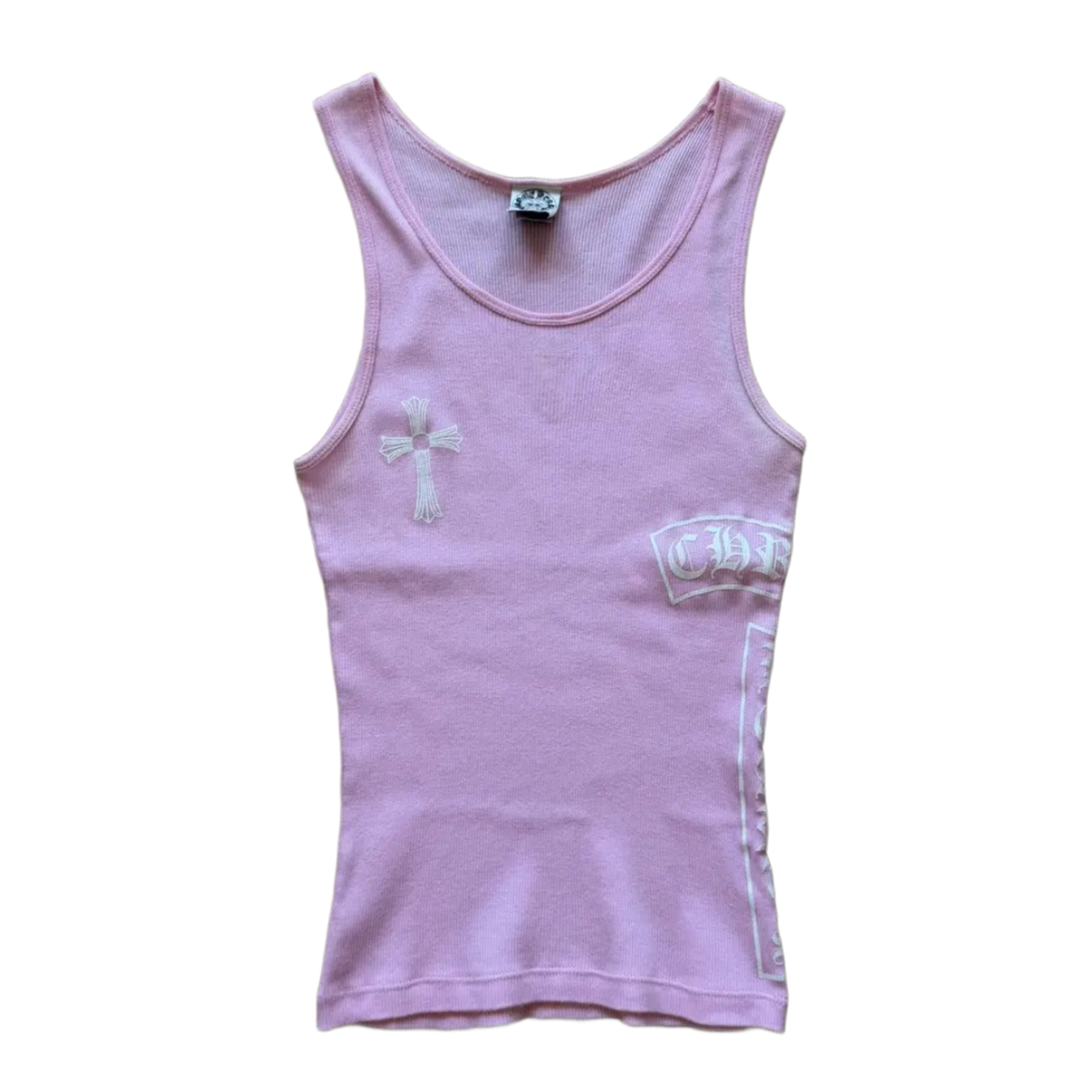 Chrome Hearts Vintage Women's 'Cross T Bar' Pink Tank Top