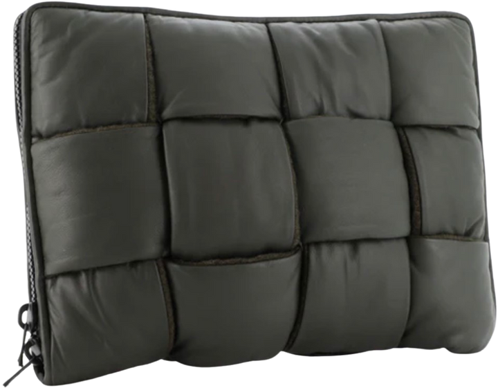 Bottega Veneta 'Olive Green' Padded Intrecciato Laptop Pouch