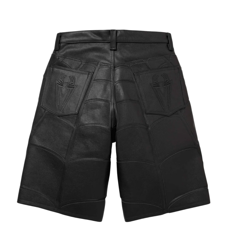 Supreme Vanson 'Spider-Man' Leather Black Shorts