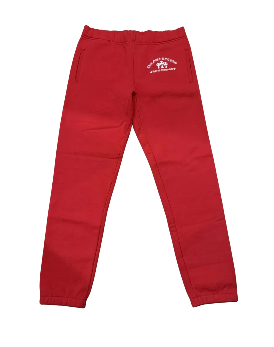 Chrome Hearts 'Red Triple Cross' Embroidered Sweatpants