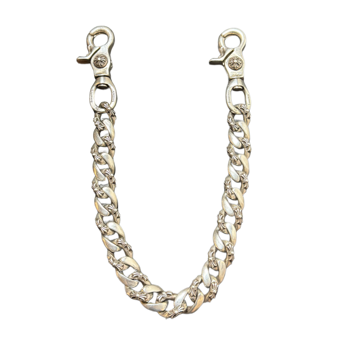 Chrome Hearts 'Fancy Link' 16in Double Clip Wallet Chain