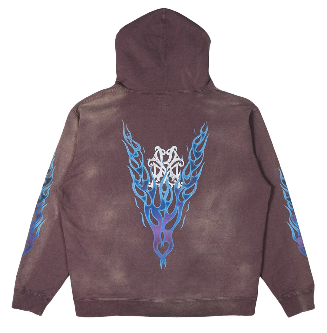 Kamiya 'Fire Distressed' Brown Zip Up